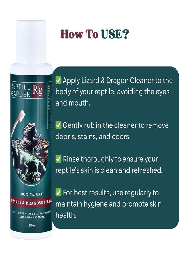 7pets Reptile Garden Lizard & Dragon Cleaner | Removes Stubborn Debris, Algae, and Stains from Your Reptile's Body (100 ml) - Image 3